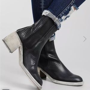 free people Chelsea black leather boot